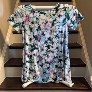 Yelete Multicolor Floral Short Sleeve Top